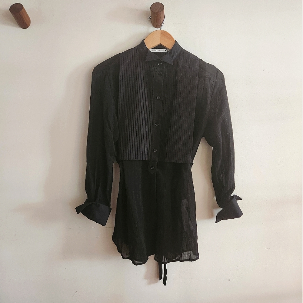 Sheer tuxedo Zara top